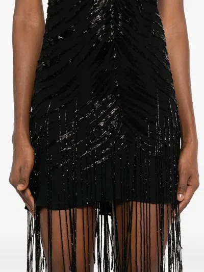 Amen Fringed Halterneck Dress In Black