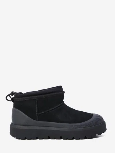 Ugg Suede Classic Ultra Mini Weather Hybrid Ankle Boots In Black