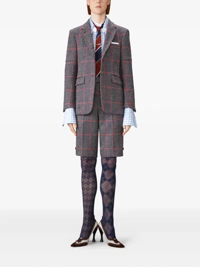 Thom Browne Checked Blazer In Red