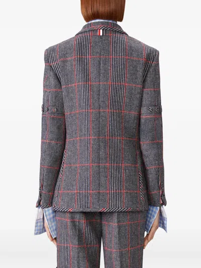 Thom Browne Checked Blazer In Red