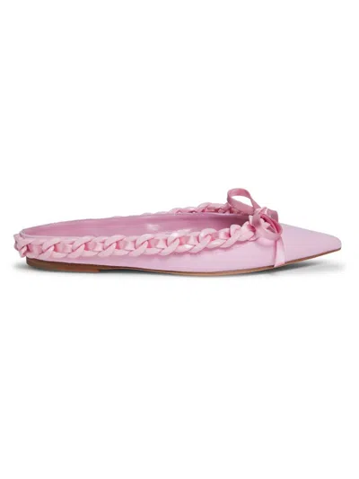 Giambattista Valli Ribbon & Chain Pointed Toe Mule In Pink