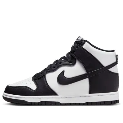Nike Dunk High Dd1869-103 Wowhite Black Leather Lifestyle Shoes Rhs5226 In Multi