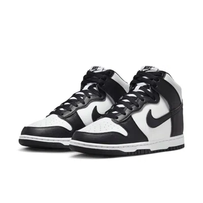 Nike Dunk High Dd1869-103 Wowhite Black Leather Lifestyle Shoes Rhs5226 In Multi