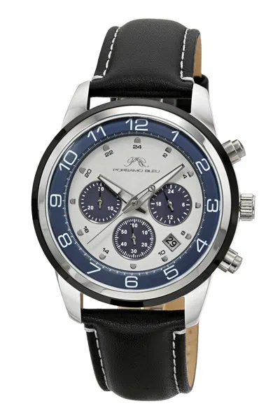 Porsamo Bleu Men's Arthur Genuine Leather Band Watch 1091harl In Black
