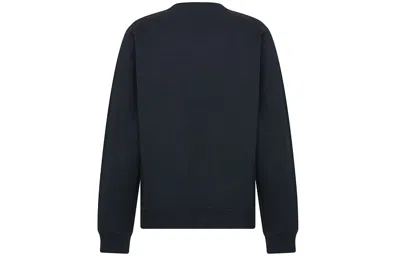 Dior Lettered Round Neck Pullover Sweater For Men Navy In Multi