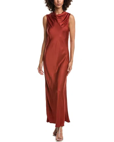 Bella Dahl Mock Neck Halter Dress In Brown