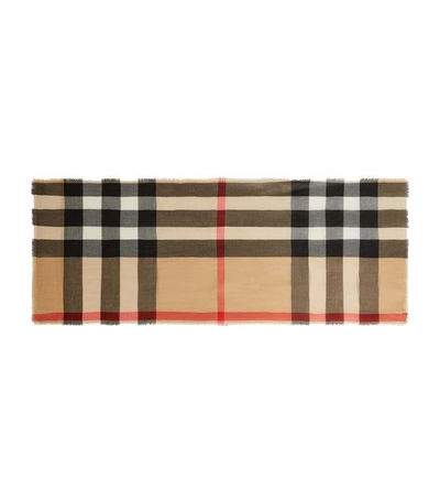 Shop Burberry Lightweight Check Cashmere Scarf