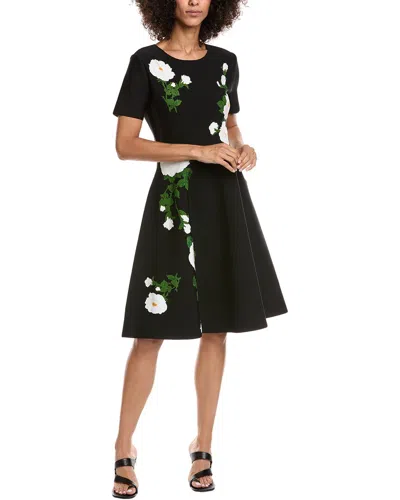Carolina Herrera Jacquard Flare Dress In Black