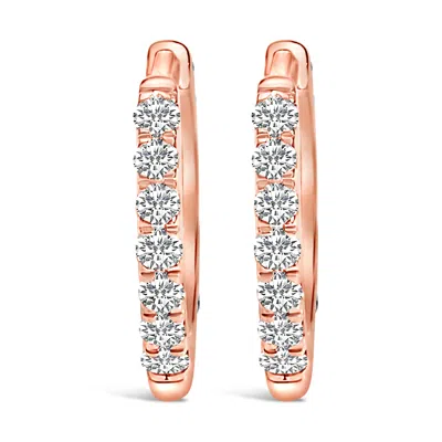 Haus Of Brilliance 10k Gold 1/4 Cttw Diamond Double Sided Huggie Hoop Earrings In Multi