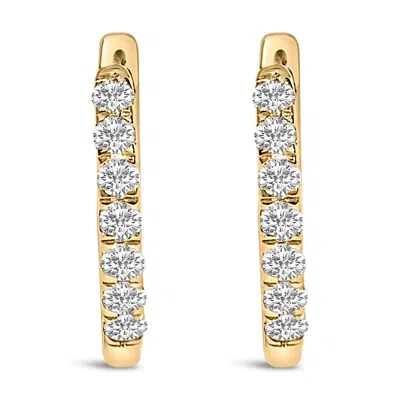Haus Of Brilliance 10k Gold 1/4 Cttw Diamond Double Sided Huggie Hoop Earrings In Gold