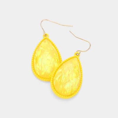 Fashnzfab Teardrop Dangle Earrings - Yellow In Yellow