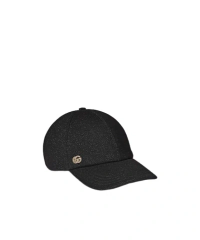 Gucci Knit Wool And Lamè Baseball Hat In Black