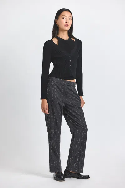 Derek Lam 10 Crosby Reagan Mini Stud Detail Pants In Black