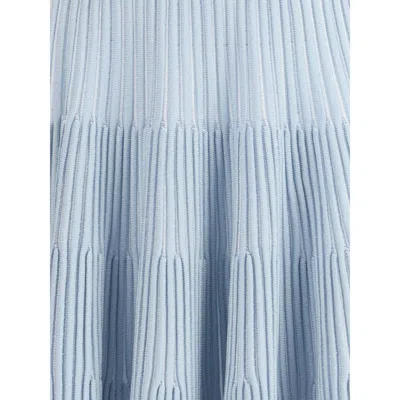 Balmain Knit Women's Miniskirt In Blue
