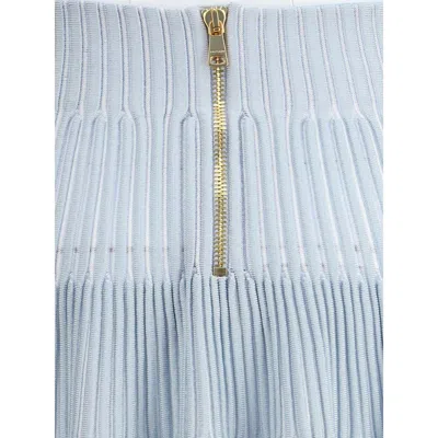 Balmain Knit Women's Miniskirt In Blue