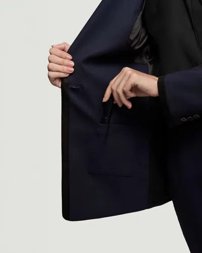 Argent Colorblocked Sculpted Blazer In Black