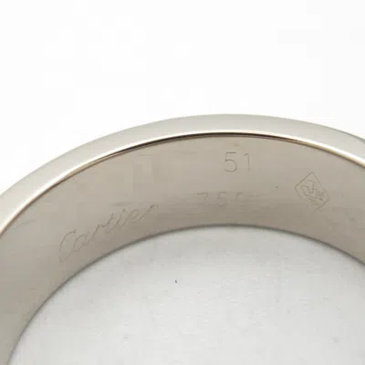 Pre-owned Cartier Silver White Gold (18k) Band Ring ()