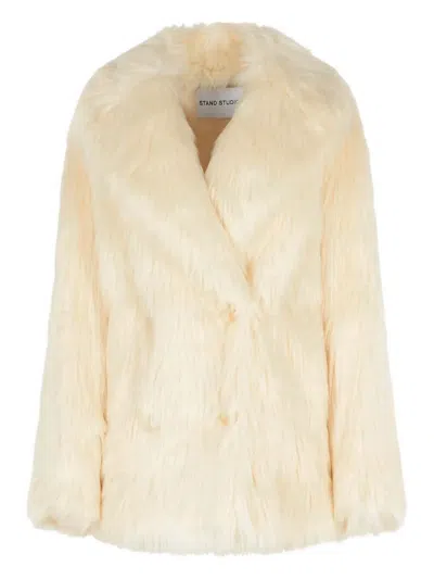 Stand Studio Cappotto Katalina In Ecopelliccia In Neutral
