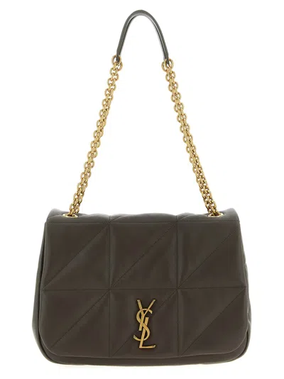 Saint Laurent Medium Shoulder Bag Featuring Chain Strap In Gray