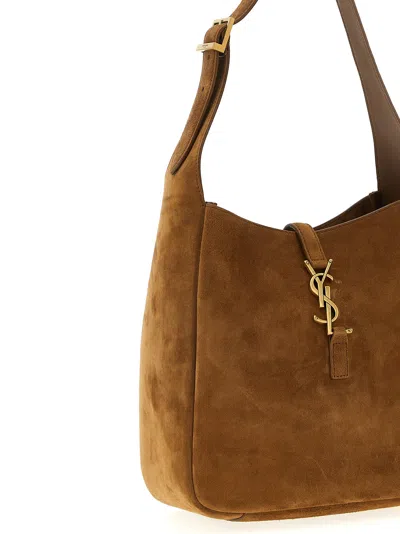 Saint Laurent Le 5 A 7 Small Suede Hobo Shoulder Bag In Brown
