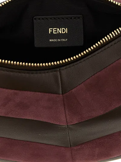 Fendi Mini-bag In Leather And Suede With Two-tone Inlay In Multi