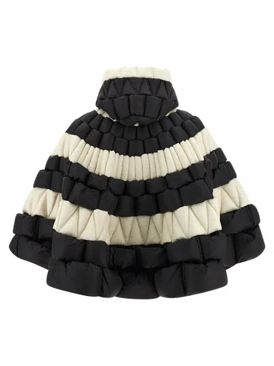 Raxxy Striped Hooded Cape In Multi