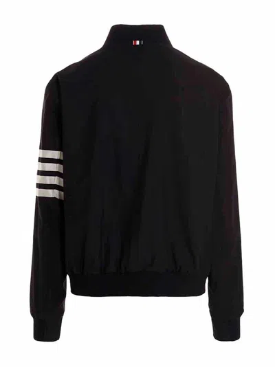 Thom Browne 4-bar Striped-panel Bomber Jacket In Black