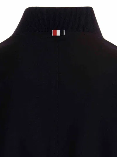 Thom Browne 4-bar Striped-panel Bomber Jacket In Black