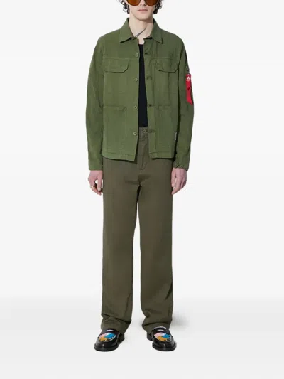 Alpha Industries Alpha Buttoned Chino Trousers In Gray