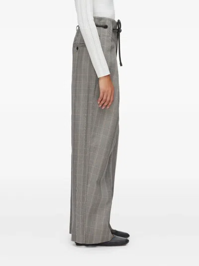 3.1 Phillip Lim Plaid-pattern Drawstring Trousers In Gray