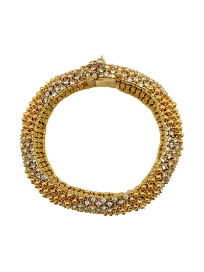 Pre-owned Ciner Vintage 1960s Crystal Bracelet In Gold