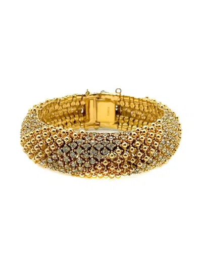 Pre-owned Ciner Vintage 1960s Crystal Bracelet In Gold