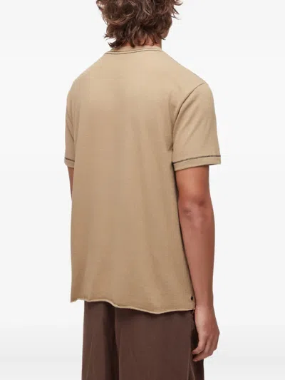 Osklen Contrast-seam T-shirt In Brown