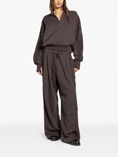 Andrea Ya'aqov Elasticated-waistband Trousers In Brown