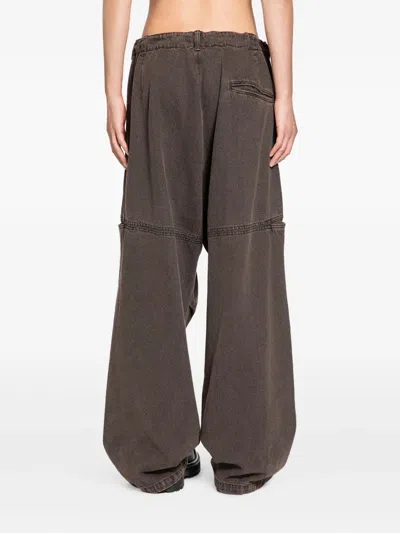 Andrea Ya'aqov Belt-detail Cotton Jeans In Brown