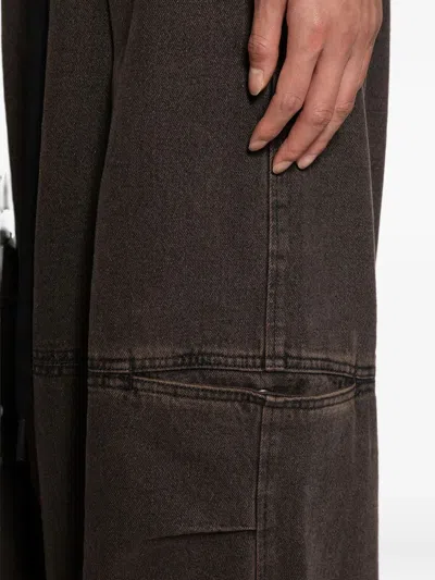 Andrea Ya'aqov Belt-detail Cotton Jeans In Brown