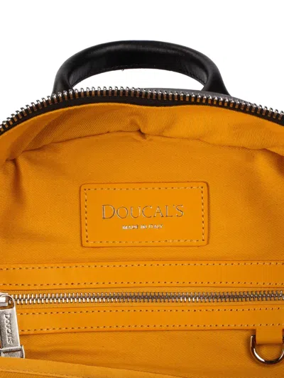 Doucal's Leather Backpack In Black