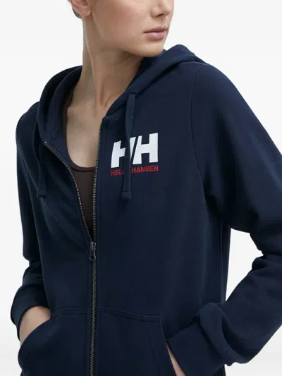 Helly Hansen Logo-print Zip-fastening Sweatshirt In Blue