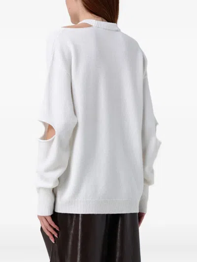 Federica Tosi Cutout Round-neck Sweatshirt In White