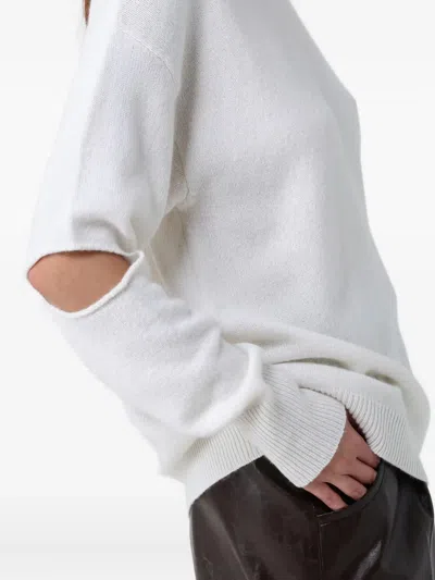 Federica Tosi Cutout Round-neck Sweatshirt In White