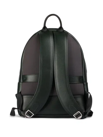 Doucal's Leather Zipped Backpack In Green