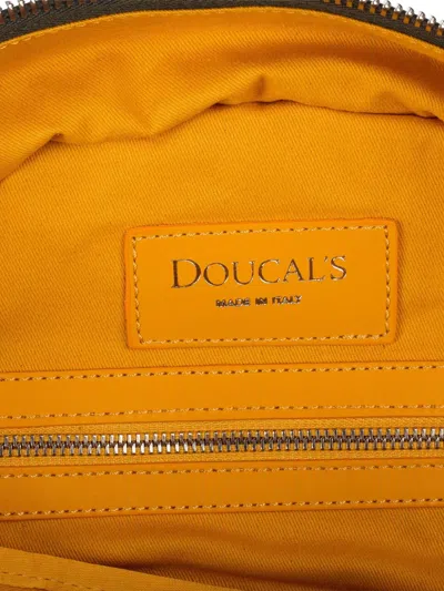 Doucal's Leather Zipped Backpack In Green
