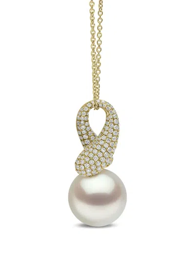 Yoko London 18k Yellow Gold Jazz Pearl And Diamonds Pendant Necklace In Gold