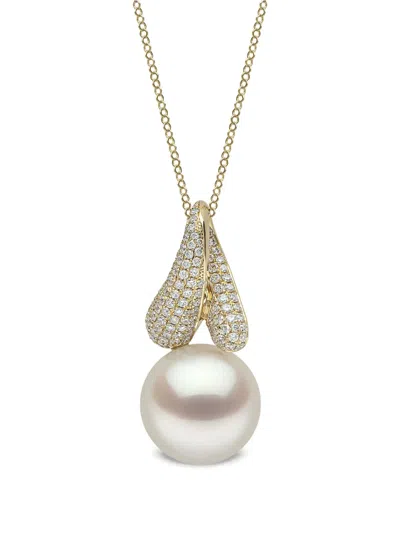 Yoko London 18k Yellow Gold Jazz Pearl And Diamonds Pendant Necklace In Gold