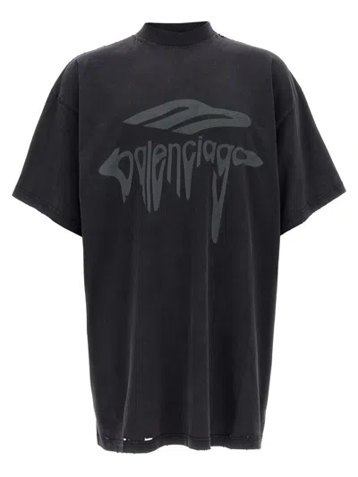 Balenciaga Logo T-shirt In Black