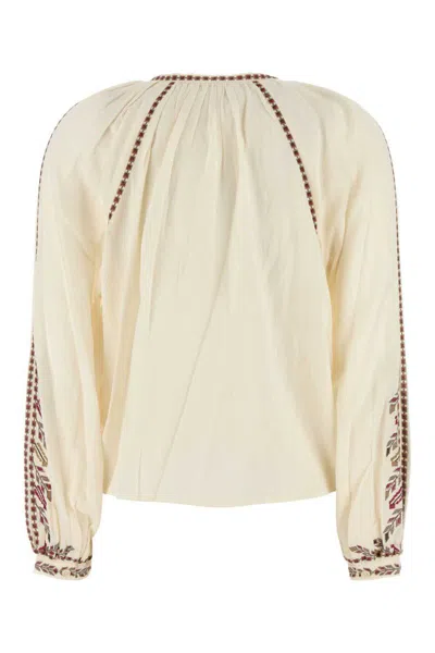 Isabel Marant Étoile Isabel Marant Etoile Cream Cotton Lynne Blouse In Brown
