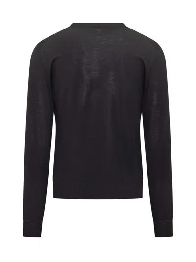 Filippo De Laurentiis Wool V-neck Sweater Black In Black