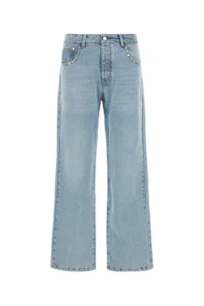 Gimaguas Wide-leg Jeans With Belt Loops And Pockets In Blue