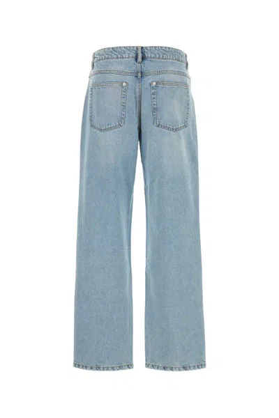 Gimaguas Wide-leg Jeans With Belt Loops And Pockets In Blue