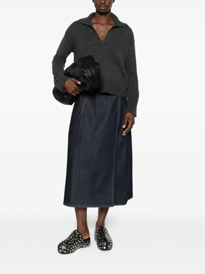 Roberto Collina Mélange-effect Polo Jumper In Gray